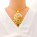 Impressive Paisley Adorned 22k Gold Pendant Set 