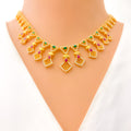 Magnificent Netted 22k Gold CZ Necklace Set 