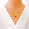 Flawless Vivid 22k Gold CZ Necklace Set 