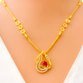 Flawless Vivid 22k Gold CZ Necklace Set 