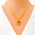 Flawless Vivid 22k Gold CZ Necklace Set 