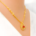 Flawless Vivid 22k Gold CZ Necklace Set 