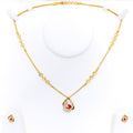 Flawless Vivid 22k Gold CZ Necklace Set 