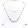 Graceful Graduating Diamond + 18k Gold Necklace Set 