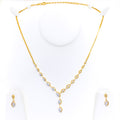 Contemporary Marquise Diamond + 18k Gold Necklace Set 