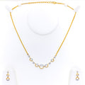 Twinkling Flawless Diamond + 18k Gold Necklace Set 