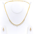 Regal Charming Diamond + 18k Gold Necklace Set 