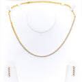 Timeless Sleek Lined Diamond + 18k Gold Necklace Set 