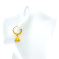 Lovely Heart Adorned 22K Gold Jhumki Earrings 