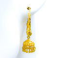 Elegant Dotted 22K Gold Jhumki Earrings 
