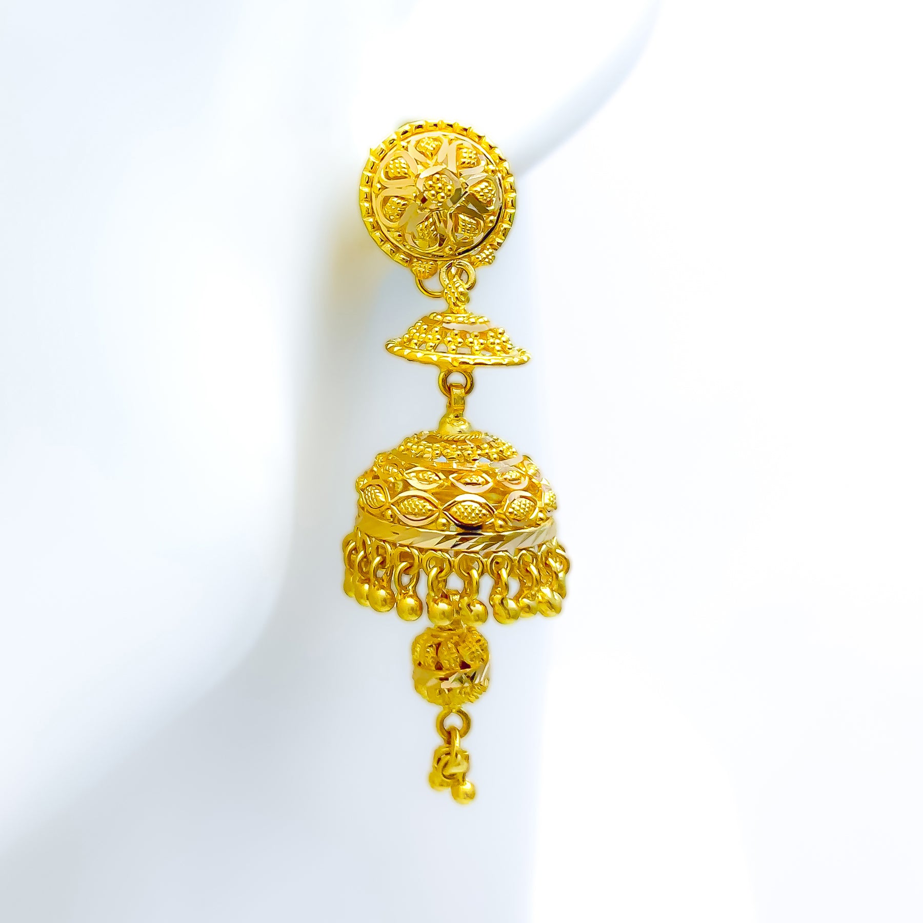 22K Yellow Gold Clustered & Dappered Stud Earrings, 5.2 grams – Virani  Jewelers