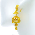 Traditional Double Chandelier 22k Gold Earrings 