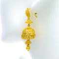 Decorative Floral Dome 22k Gold Jhumki Earrings 