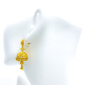 Festive Floral 22k Gold Jhumki Earrings 