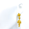 Graceful Leaf Accented 22k Gold Jhumki Earrings 
