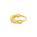 Minimalist Sculptural 22k Gold Infinity Ring