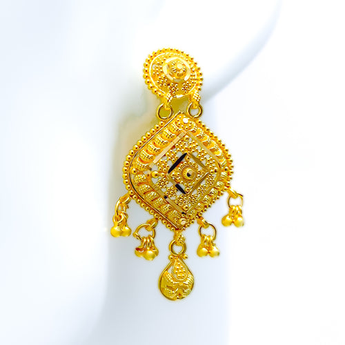 Dressy Delightful 22k Gold Tasseled Earrings