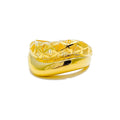 Distinct Glowing 22k Gold Asymmetrical Ring 