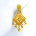 Magnificent Floral 22k Gold Hanging Earrings
