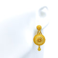 Sophisticated Hanging Dome 22k Gold Earrings 