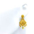 Majestic Checkered 22k Gold Hanging Earrings
