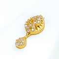 Dazzling Paisley Adorned 22k Gold CZ Pendant Set