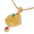 upscale-floral-vine-22k-gold-cz-drop-pendant