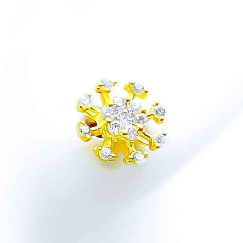 Elevated Flower 18K Gold + Diamond Earrings