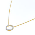 Bright Halo 18k Gold + Diamond Necklace 