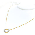 Bright Halo 18k Gold + Diamond Necklace 