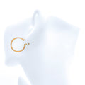 Glossy 18K Rose Gold + Diamond Hoop Earrings