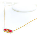 Unique Trendy 18k Gold + Diamond Necklace 