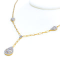 Sophisticated Drop 18k Gold + Diamond Necklace 
