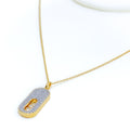 Modern Contemporary 18k Gold + Diamond Necklace