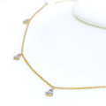 Delicate Dangling 18k Gold + Diamond Necklace 