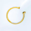 Delicate Slender 18K Gold + Diamond Bali Earrings