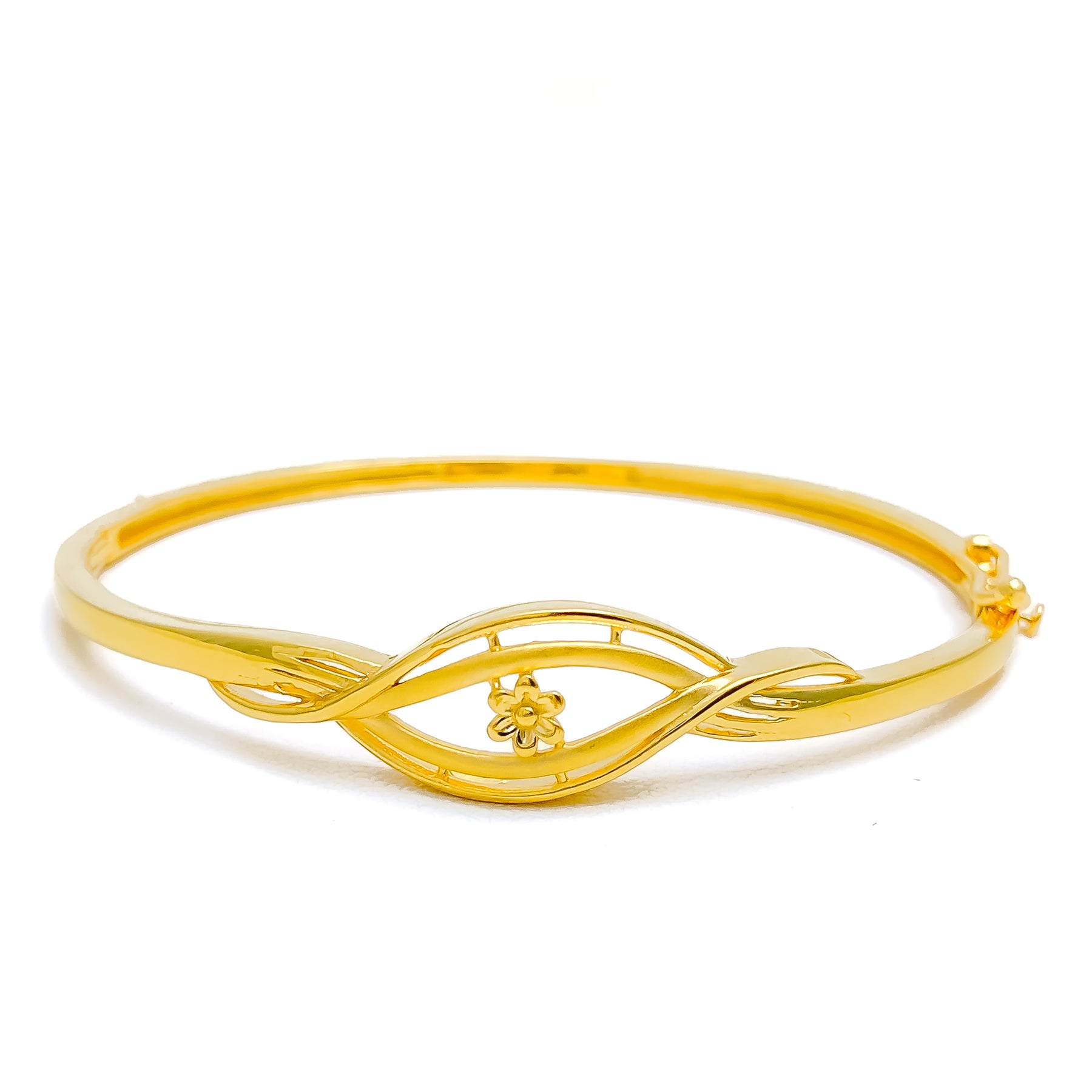 Dainty Delicate Flower 22k Gold Bangle Bracelet – Andaaz Jewelers