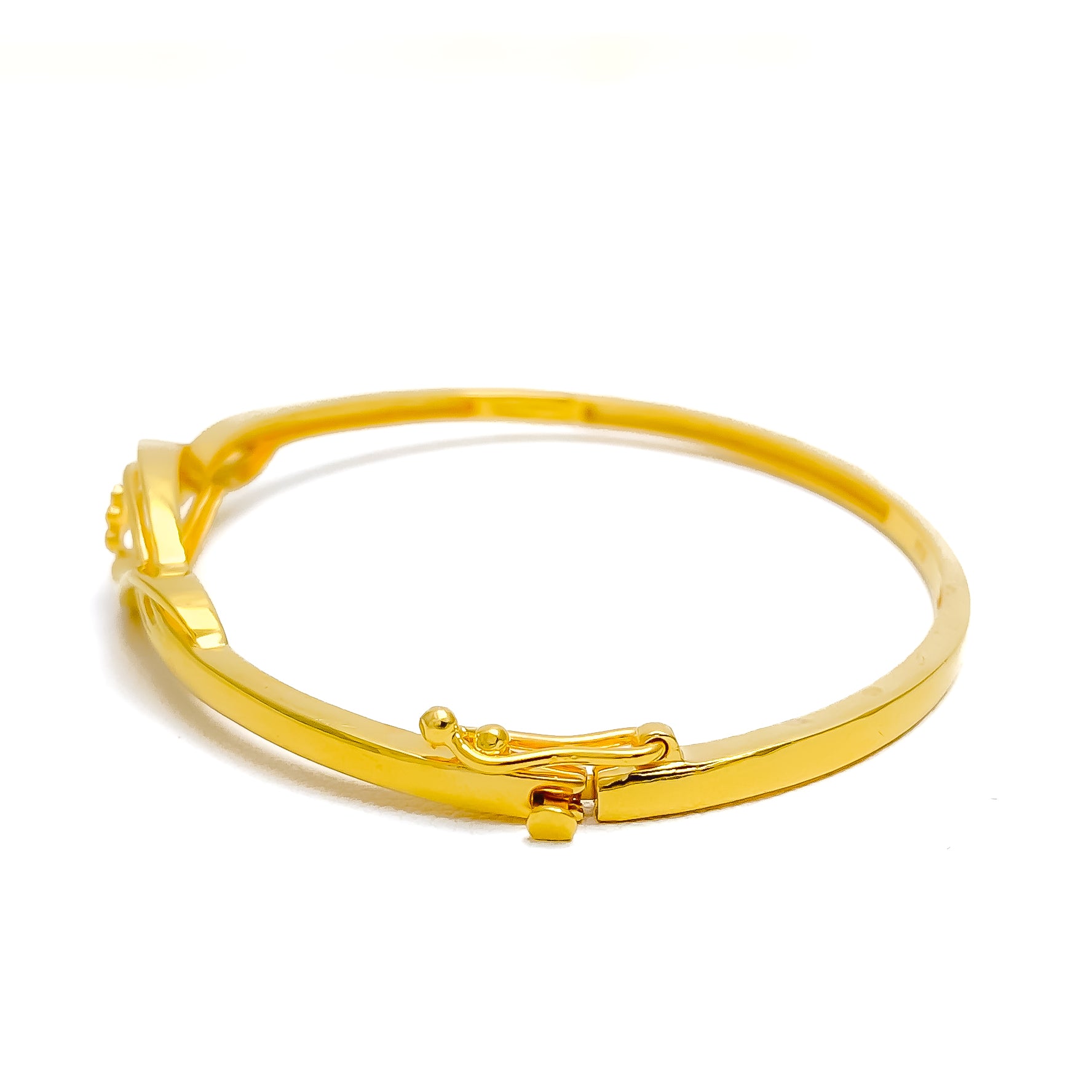 Dainty Delicate Flower 22K Gold Bangle Bracelet