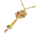 Majestic Marquise Flower CZ 22k Gold Necklace