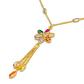 Delicate Daisy CZ 22k Gold Necklace