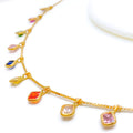 Dainty Rhombus Charm 22k Gold Necklace