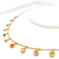 Lovely Rhombus Charm 22k Gold Necklace