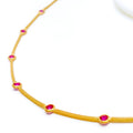 Graceful Dotted 22k Gold CZ Necklace