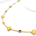 Faceted Dazzling Heart 22k Gold CZ Necklace 