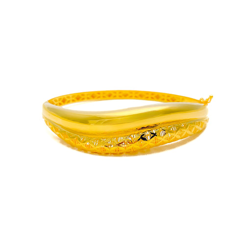 Opulent Smooth Glowing 22k Gold Bangle Bracelet 
