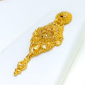 Leaf Adorned Netted 22k Gold Necklace Set