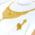 Extravagant Floral Jali 22k Gold Necklace Set