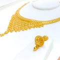 Decorative Drop Tassel 22k Gold Necklace Set