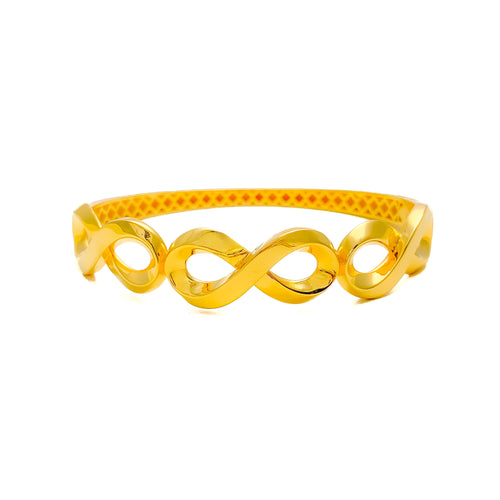 Ornate Infinity Loop 22k Gold Bangle Bracelet 