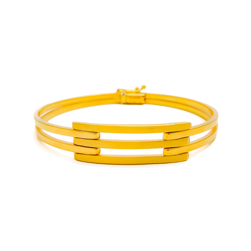 Radiant Minimalist 22k Gold Sleek Bangle Bracelet 